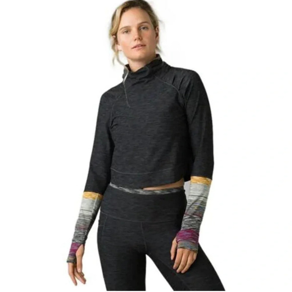 Prana Zandra Funnel Neck Crop Long Sleeve Top, Size XS, Excellent Condition - Picture 2 of 8